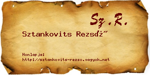 Sztankovits Rezső névjegykártya